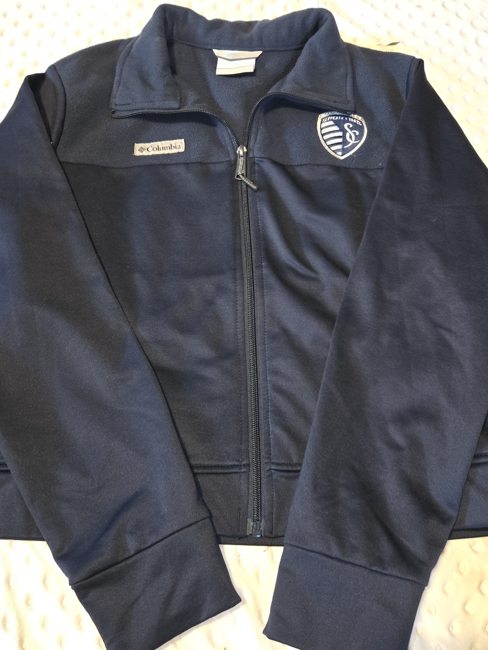 Columbia Sporting KC Navy Full Zip Jacket Ladies Size Small EUC‎